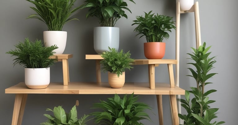 Soft, folded textiles in warm hues stacked neatly on a wooden shelf.