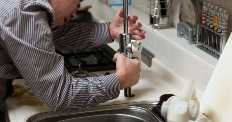 Sink installation by plumber
