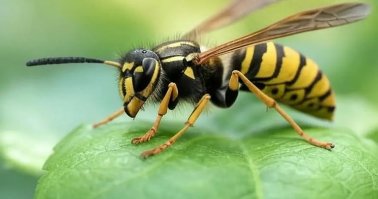 frelon guepe dans jardin