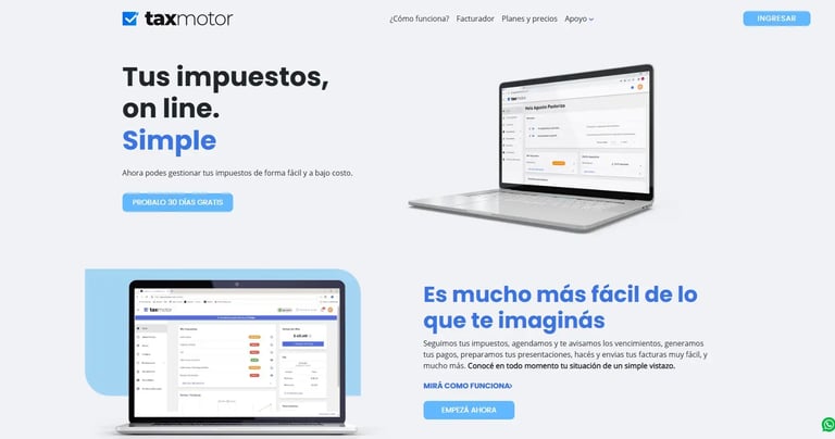 Sitio web Tax Motor