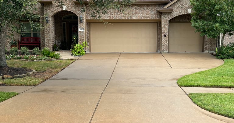 See the difference a pressure wash can offer your driveway.