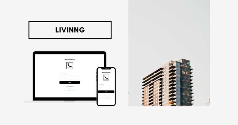pictures of a laptop, phone, and a building