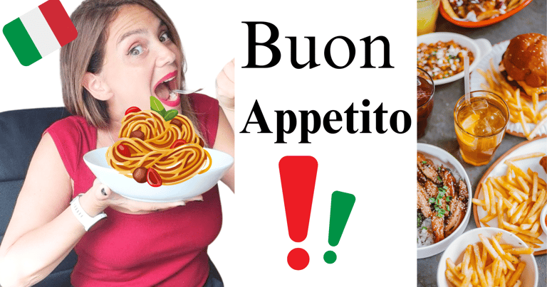 Formatrice en italien dégustant des pâtes italiennes, illustrant des vidéos gratuites et ludiques po