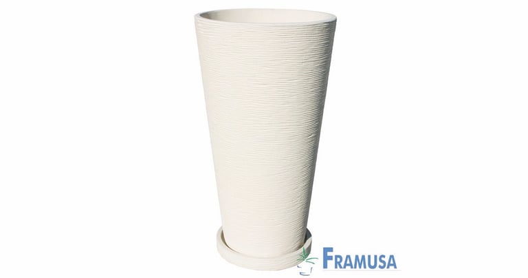 pot haut rond béton