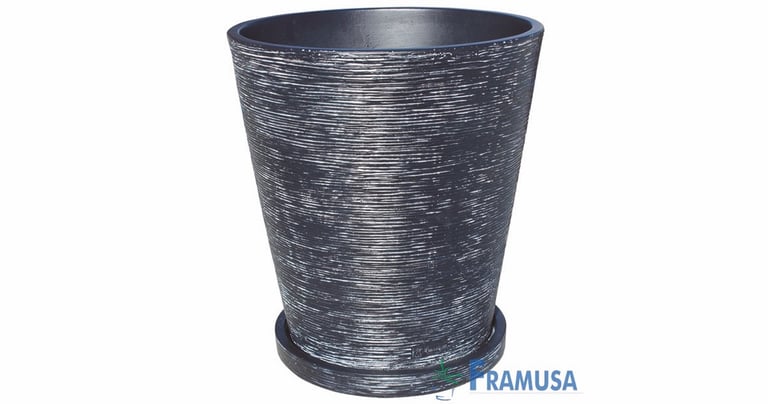 pot rond évasé en béton