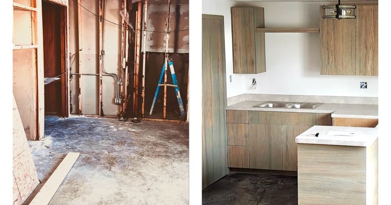 Green wash maple cabinets