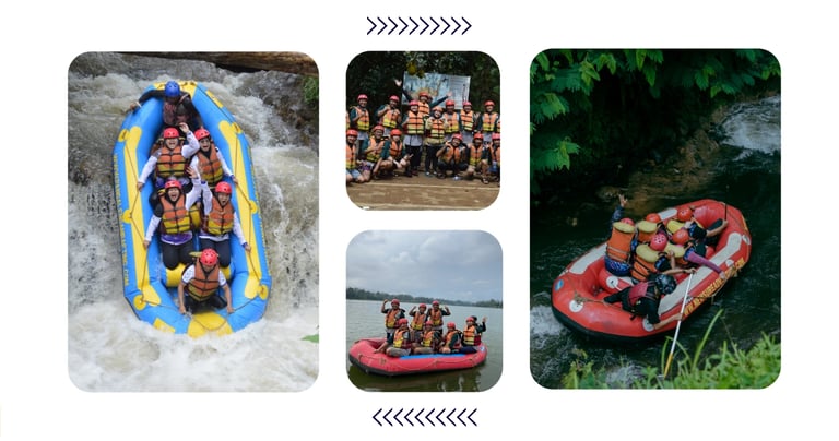 Rafting Pangalengan di Sungai Palayangan dengan pemandangan hutan pinus yang asri