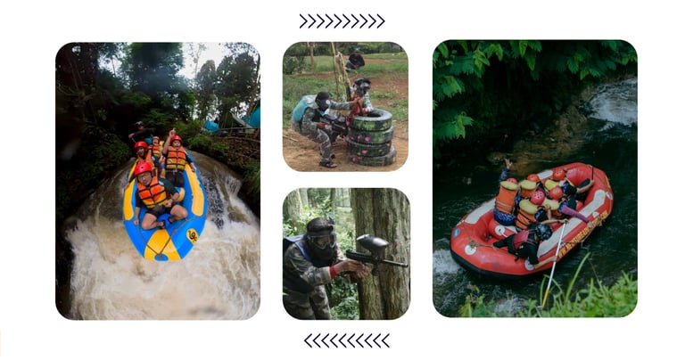 Peserta menikmati rafting Pangalengan dan battle paintball seru