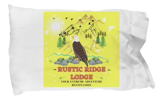 a pillow with a picture of a bald eagle