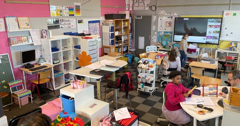 exemple d'aménagement d'une classe flexible