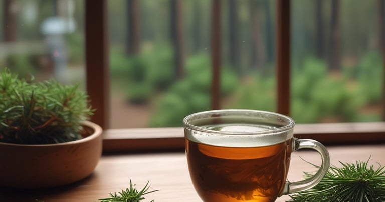 An open digital tablet displaying a colorful foraging guide with hand-drawn forest plants.