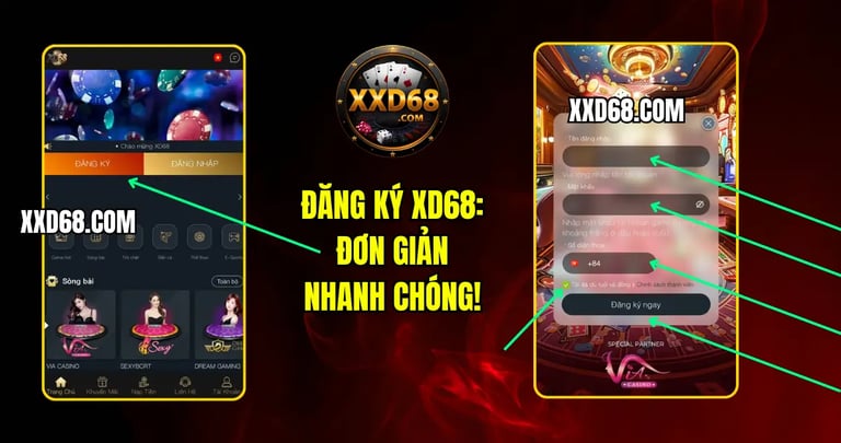Hướng dẫn đăng ký tài khoản XD68 chi tiết, đăng ký XD68