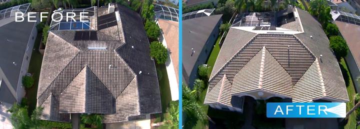 roof cleaning before and after broward county fl 