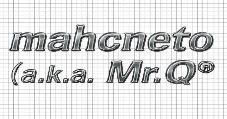a man in a suit and tie with the words mahcneto aka Mr. Q