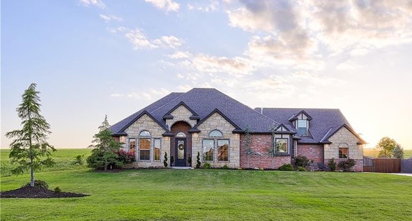 a new large house with a large lawn