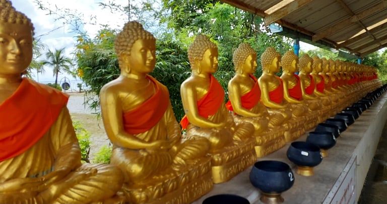 thailand phuket big buddha 32 alms bowls wish