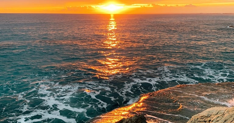 A perfect Sunset viewed from the cost of Paphos, Cyprus