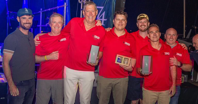 CarbonTest ambassador yacht crew winning the 20025 Airlie Beach Performance Racing Division