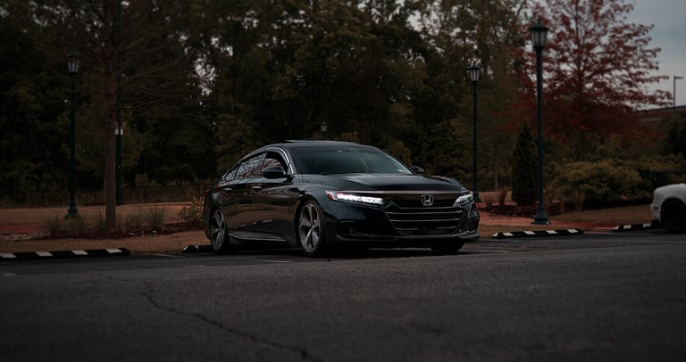 Black Honda Accord at UNC Charlotte AutoHaven CLT Car Show Event car photography