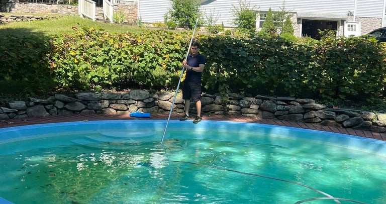 Eagleview Pool Care team offering professional pool cleaning and maintenance services in Connecticut