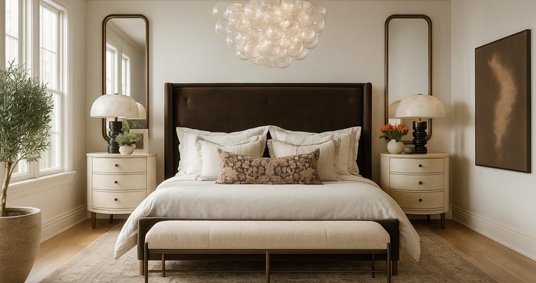 bedroom with soft colors and textures