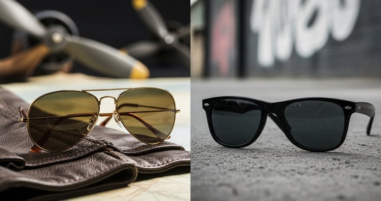 Comparación entre lentes Aviator y Wayfarer, dos íconos vintage