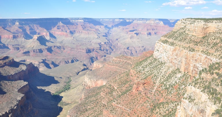 on a cliff overlooking the grand canyon