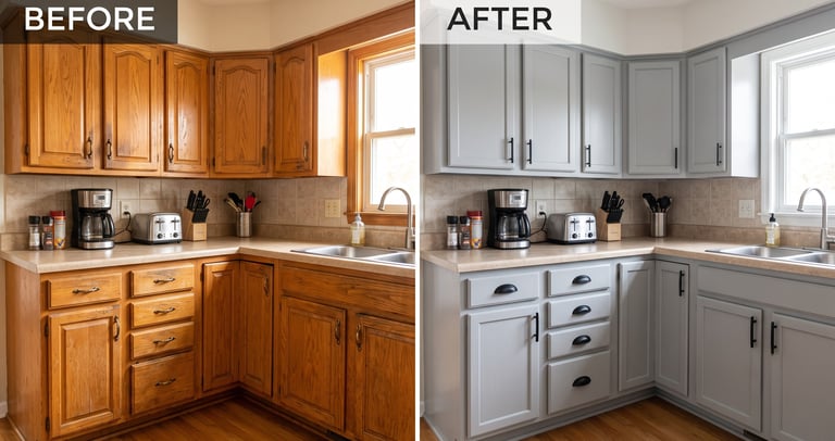 Cherek Painting delivers quality cabinet painting services to a customer in Sun Prairie WI