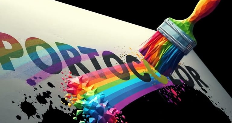 LOGO PINTURES PORTOCOLOR, PORTOCOLOM