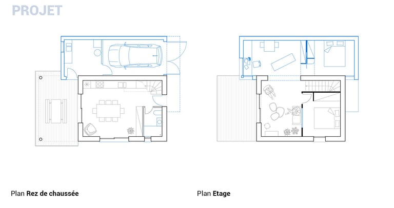 Plans extension ossature bois Finistère