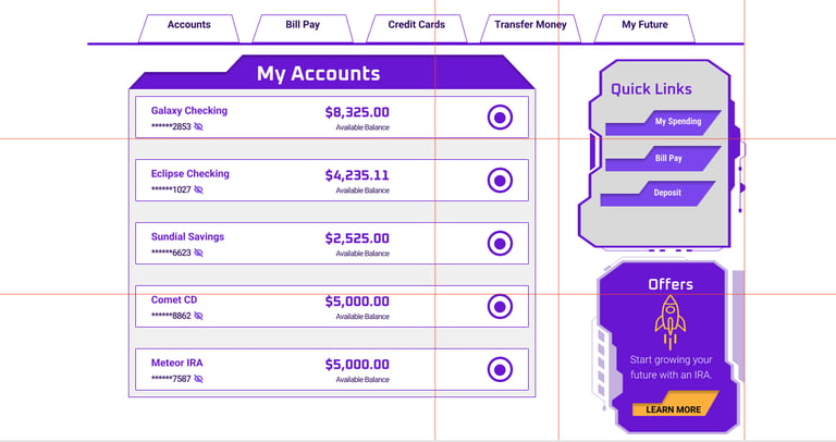 Orbit Financial desktop banking app first version