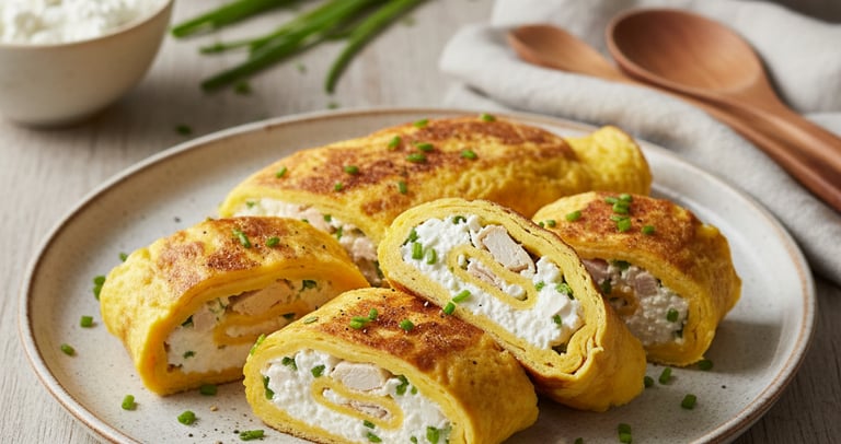Recette airfryer minceur : roulé d’omelette protéiné sous 300 calories