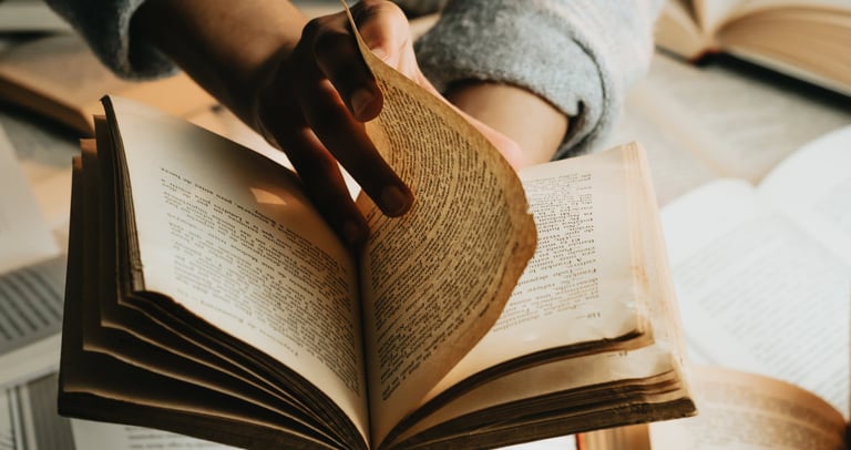 leafing through a Bible