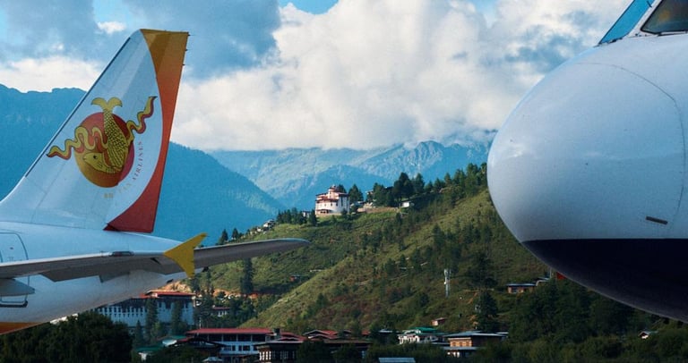 Airlines-Taking-off-From-Paro=International-Airport