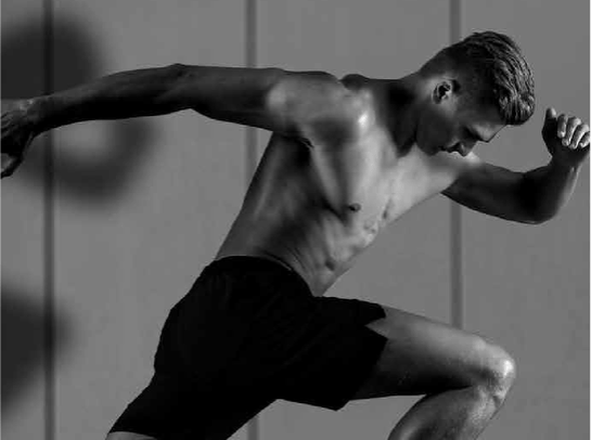 a man in black and white photo of a man in a black and white photo