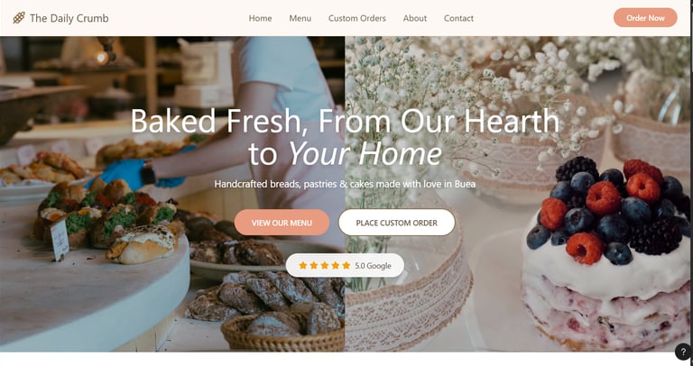 Daily crumb website hero section