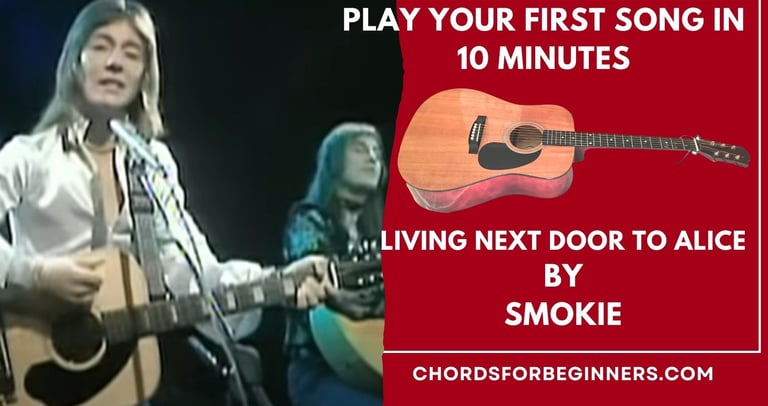 Guitar chords: "Living next door to Alice" by Smokie