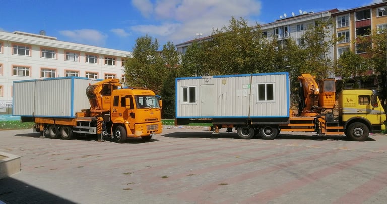 a truck with a trailer and a trailer
