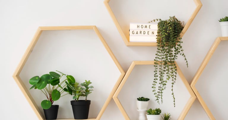 Minimalist floating wooden shelves for Delhi apartments