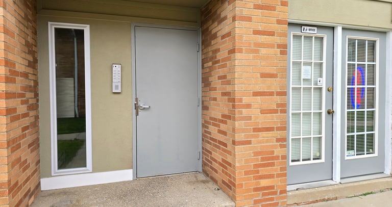 Our Rental Office is next to the second entrance to B-Building - 4820 Lee Rd.