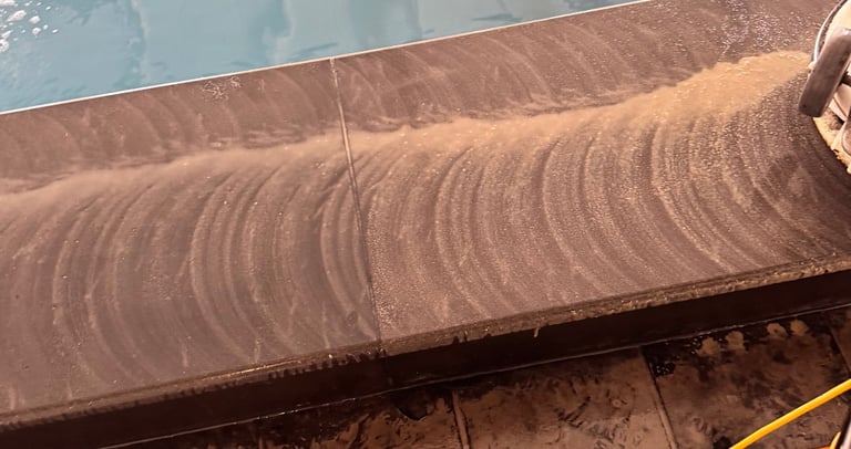 honing blue stone tiles using flexible diamond pad