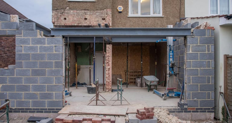 home extension in the process of being built 