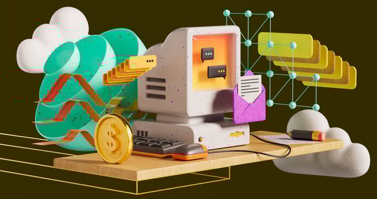 3d website illustration for technolgy