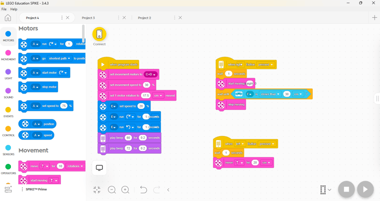 Screenshot of LEGO Education IDE