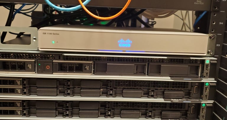 network equipment in rack