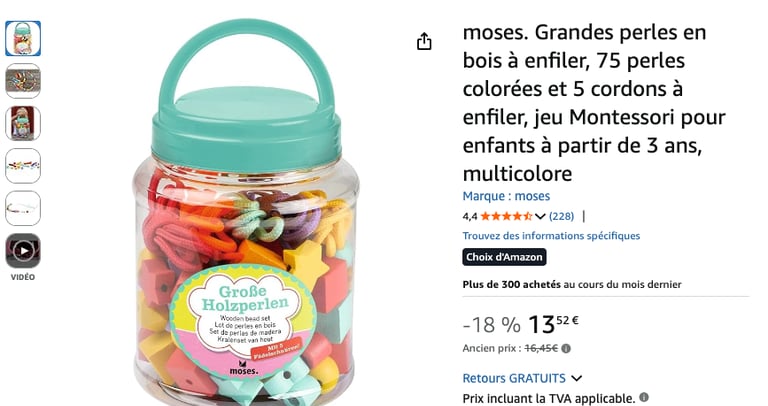 perle XXL géante à enfiler 
