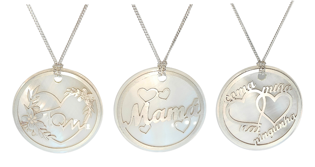 colgante día de la madre nácar y plata