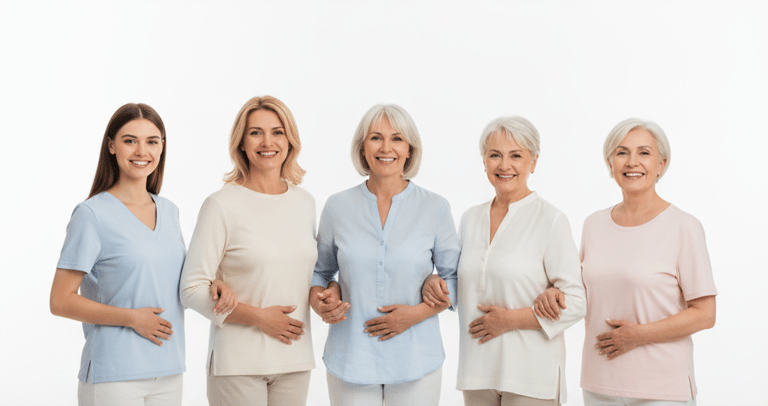 Donne di diverse età che si prendono cura della loro salute intima al VenaPelvic 