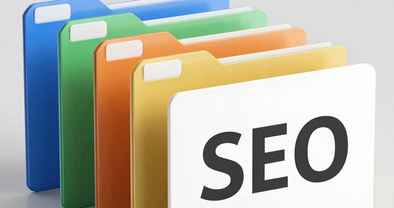 A magnifying glass highlighting local business listings on a search engine results page.