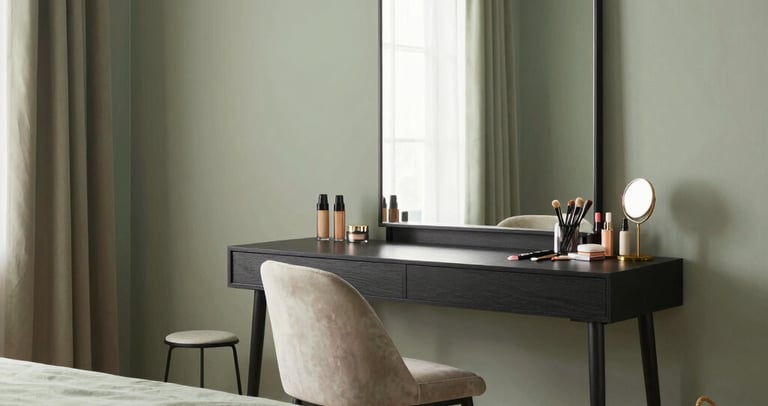 A cozy living room with soft lighting, plush seating, and warm wooden accents.